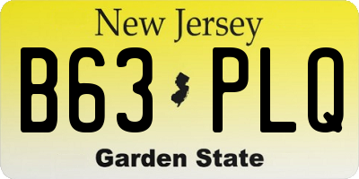 NJ license plate B63PLQ