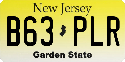 NJ license plate B63PLR
