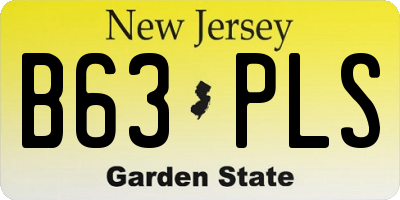 NJ license plate B63PLS