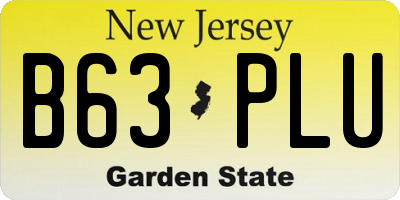 NJ license plate B63PLU
