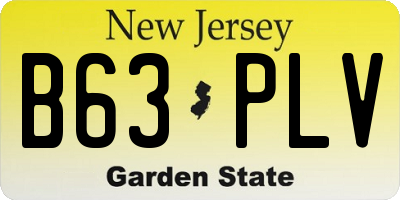 NJ license plate B63PLV