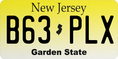 NJ license plate B63PLX