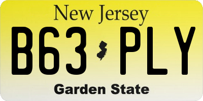 NJ license plate B63PLY