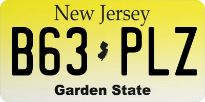 NJ license plate B63PLZ