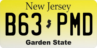 NJ license plate B63PMD