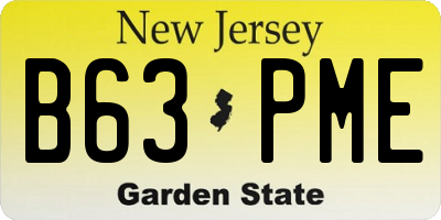 NJ license plate B63PME