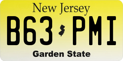 NJ license plate B63PMI