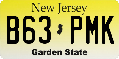 NJ license plate B63PMK