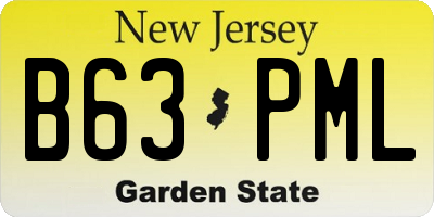 NJ license plate B63PML