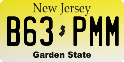 NJ license plate B63PMM