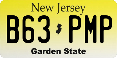 NJ license plate B63PMP