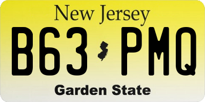 NJ license plate B63PMQ