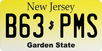 NJ license plate B63PMS