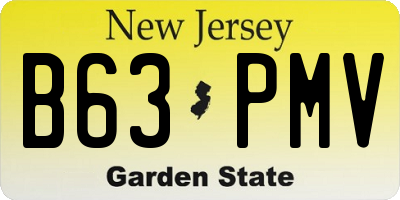 NJ license plate B63PMV