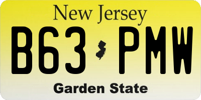 NJ license plate B63PMW