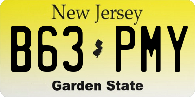 NJ license plate B63PMY