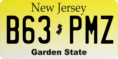 NJ license plate B63PMZ
