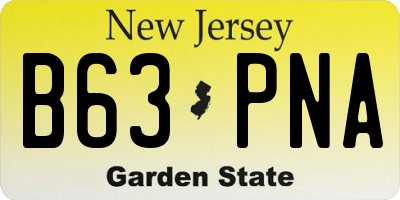 NJ license plate B63PNA