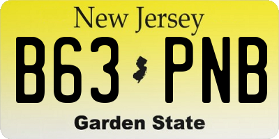 NJ license plate B63PNB