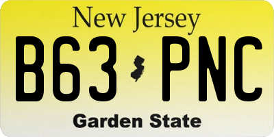 NJ license plate B63PNC