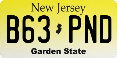 NJ license plate B63PND