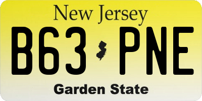NJ license plate B63PNE