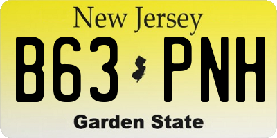 NJ license plate B63PNH