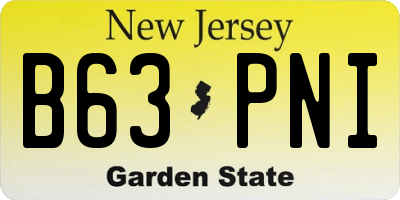 NJ license plate B63PNI