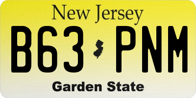 NJ license plate B63PNM