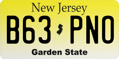 NJ license plate B63PNO