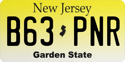 NJ license plate B63PNR