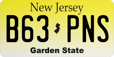 NJ license plate B63PNS
