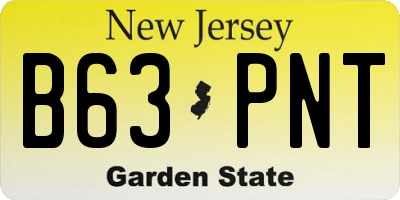NJ license plate B63PNT