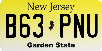 NJ license plate B63PNU