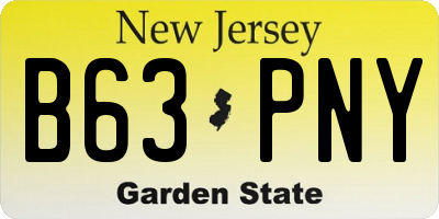 NJ license plate B63PNY