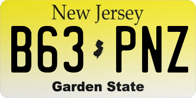 NJ license plate B63PNZ