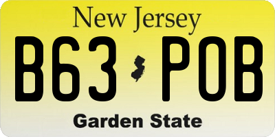 NJ license plate B63POB