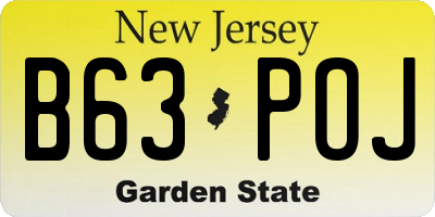 NJ license plate B63POJ