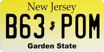 NJ license plate B63POM