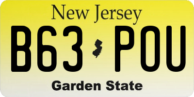 NJ license plate B63POU