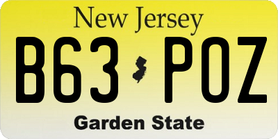 NJ license plate B63POZ