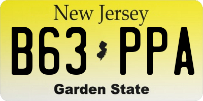 NJ license plate B63PPA