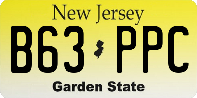 NJ license plate B63PPC