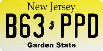 NJ license plate B63PPD