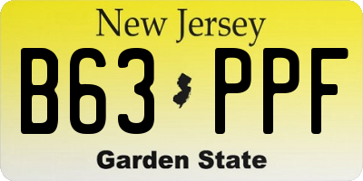 NJ license plate B63PPF