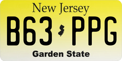 NJ license plate B63PPG