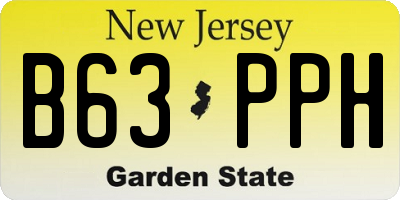 NJ license plate B63PPH