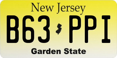 NJ license plate B63PPI