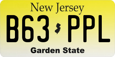 NJ license plate B63PPL
