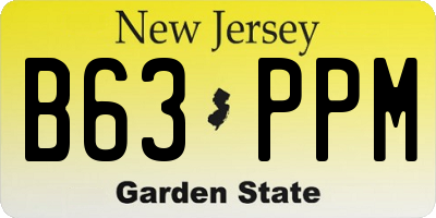 NJ license plate B63PPM